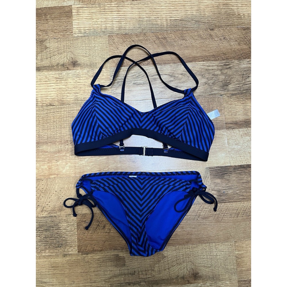 Athleta Stripe Avila Bikini Top and Bottom Set size M/XS 242993